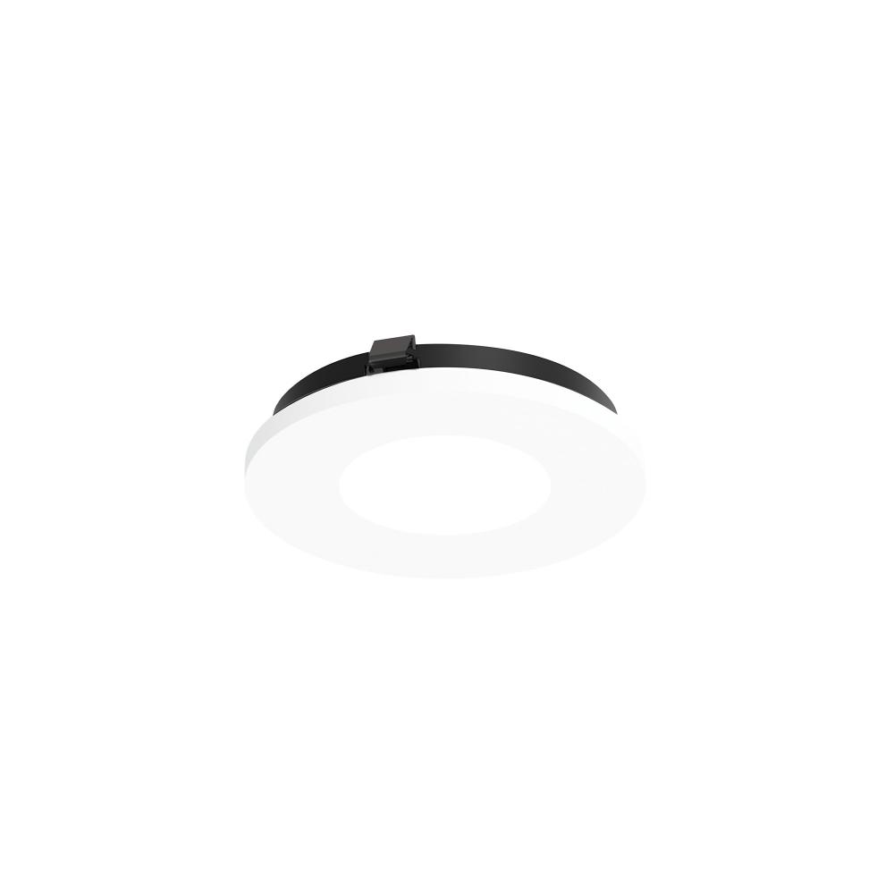 3" Apollo Round Flangeless Pinhole Trim with Clear Lens, Matte Powder White Finish