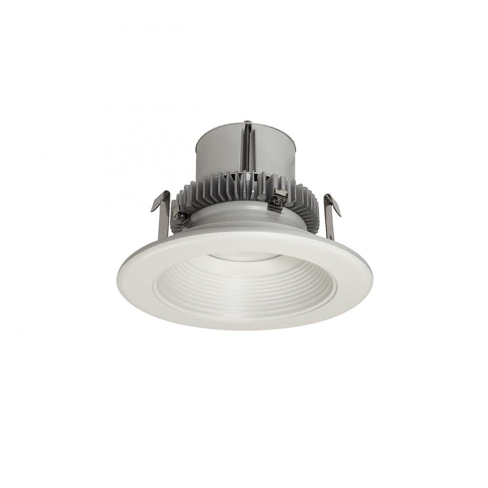 4" Cobalt Click Round Retrofit Baffle, 1000lm / 12W, 4000K, White Baffle / White Flange