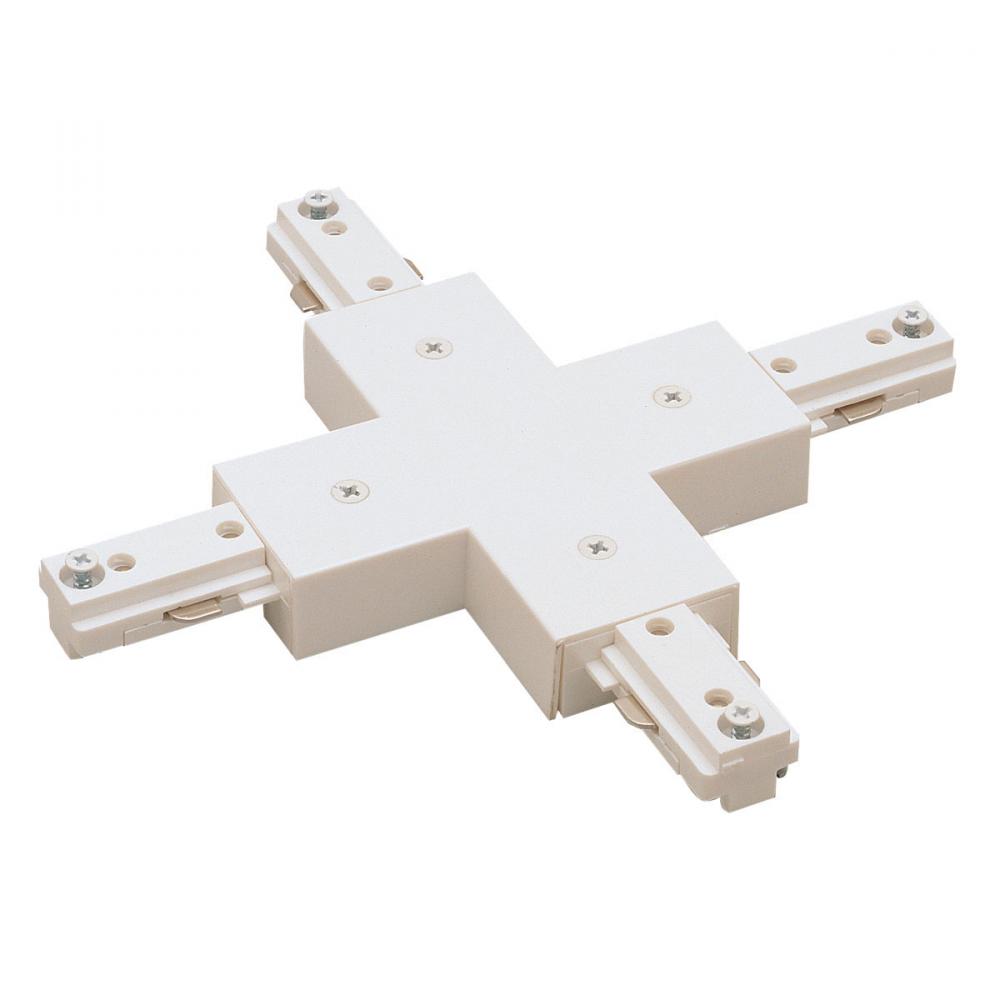 X Connector, 1 Circuit Track, White