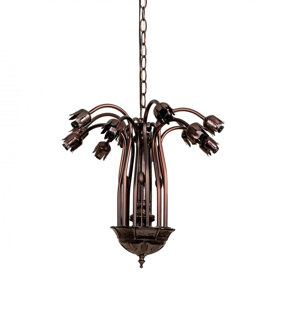 24" Wide Pond Lily 12 Light Chandelier Hardware