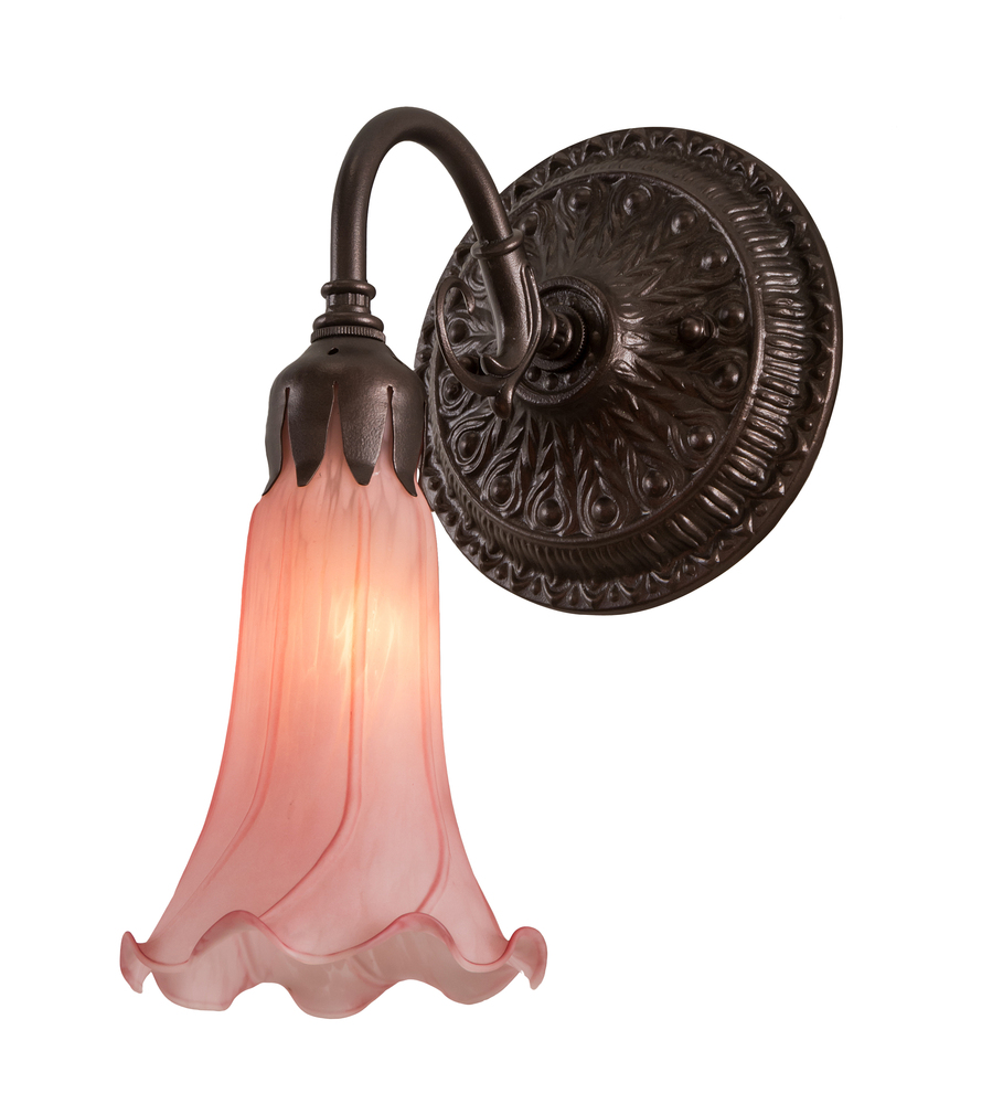 5" Wide Pink Pond Lily Victorian Wall Sconce