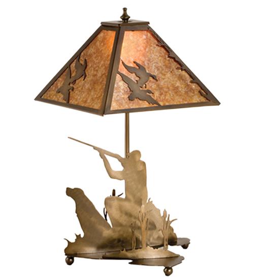 20"H Duck Hunter W/Dog Table Lamp