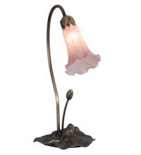 Meyda Green 13692 - 16" High Pink Tiffany Pond Lily Accent Lamp