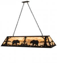 Meyda Green 193481 - 60"L Bear at Lake Oblong Pendant
