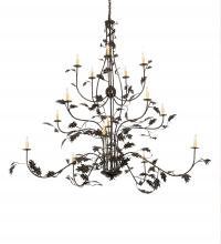 Meyda Green 218561 - 72" Wide Oak Leaf 15 Light Chandelier