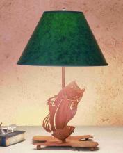 Meyda Green 49791 - 21.5"H Leaping Bass Faux Leather Shade Table Lamp