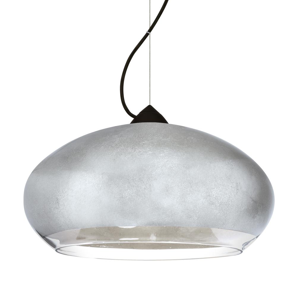 Besa Brio 14 Cable Pendant Black Silver Foil 1x75W MAX E26 Base