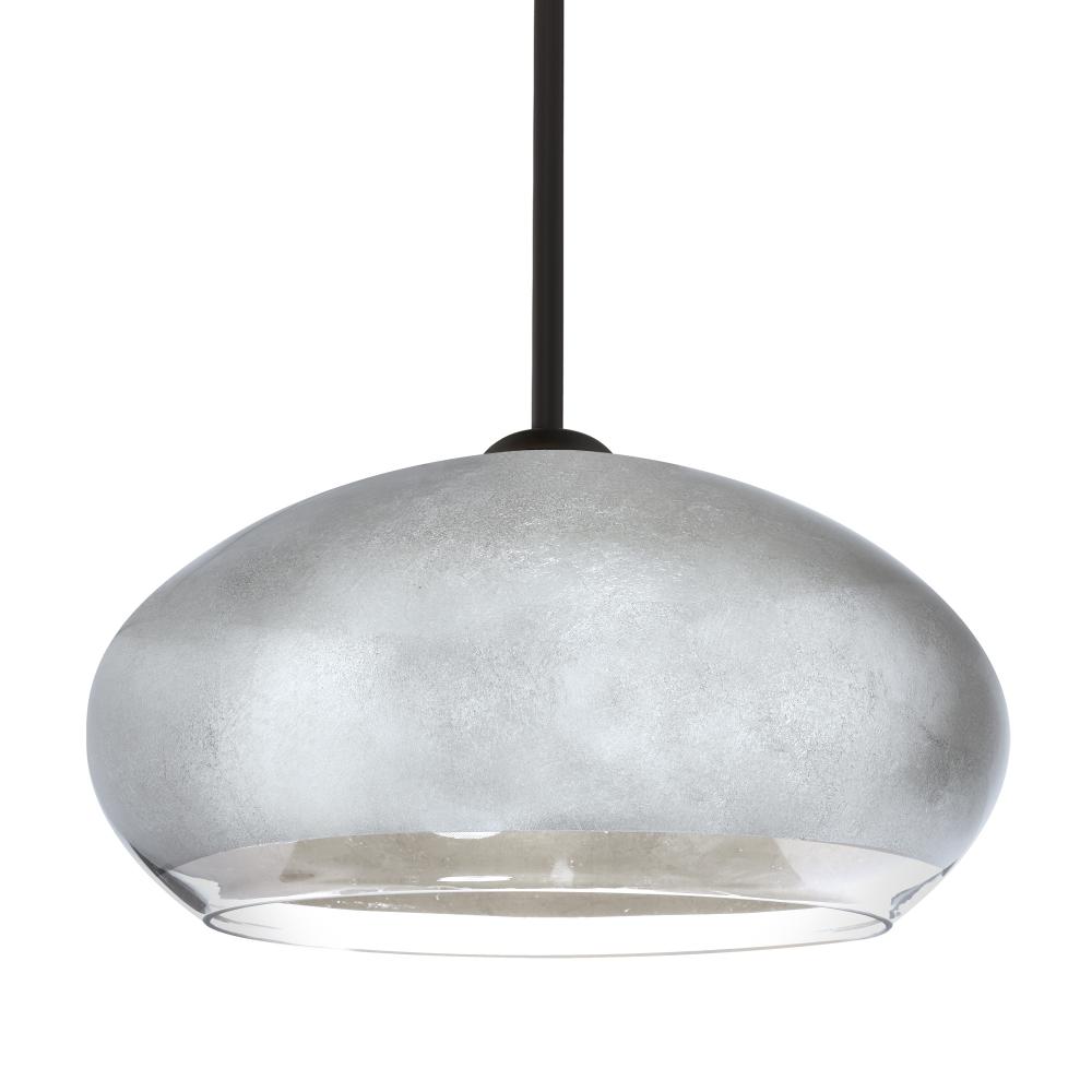 Besa Brio 14 Stem Pendant Black Silver Foil 1x75W MAX E26 Base
