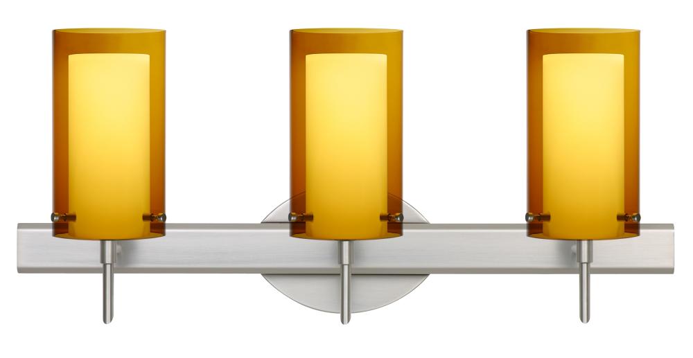Besa Pahu 4 Wall 3SW Transparent Armagnac/Opal Satin Nickel 3x5W LED