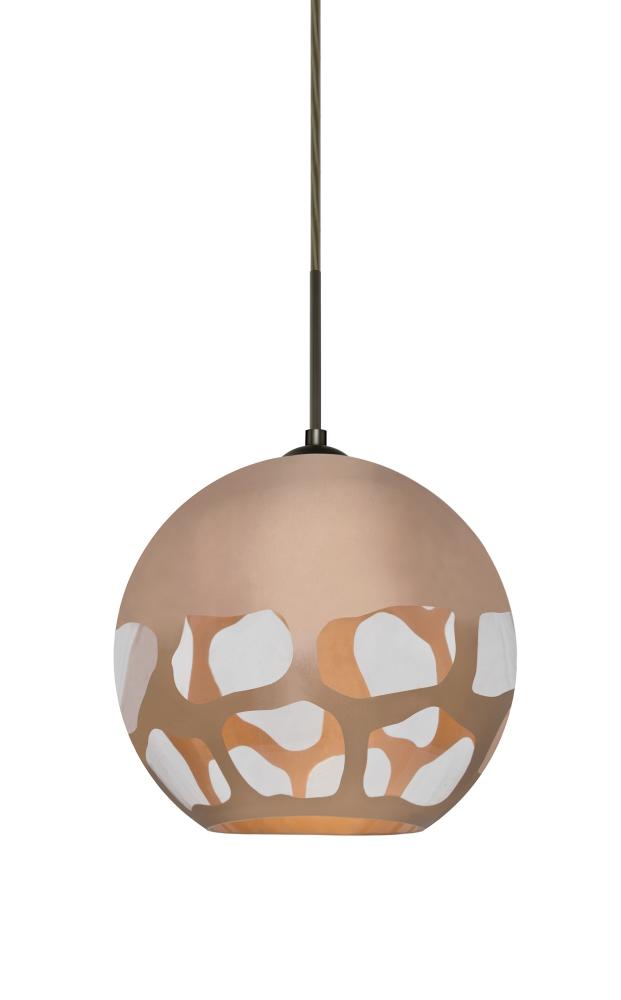 Besa, Rocky Cord Pendant For Multiport Canopies, Copper, Bronze Finish, 1x9W LED