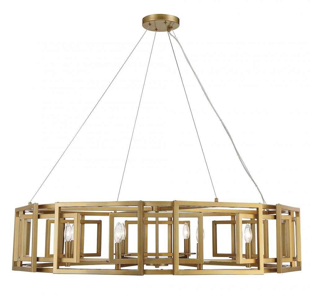 Radcliffe 8 LT Chandelier in Burnished Brass