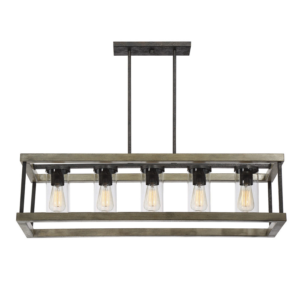 Eden 5-Light Outdoor Linear Chandelier in Weathervane