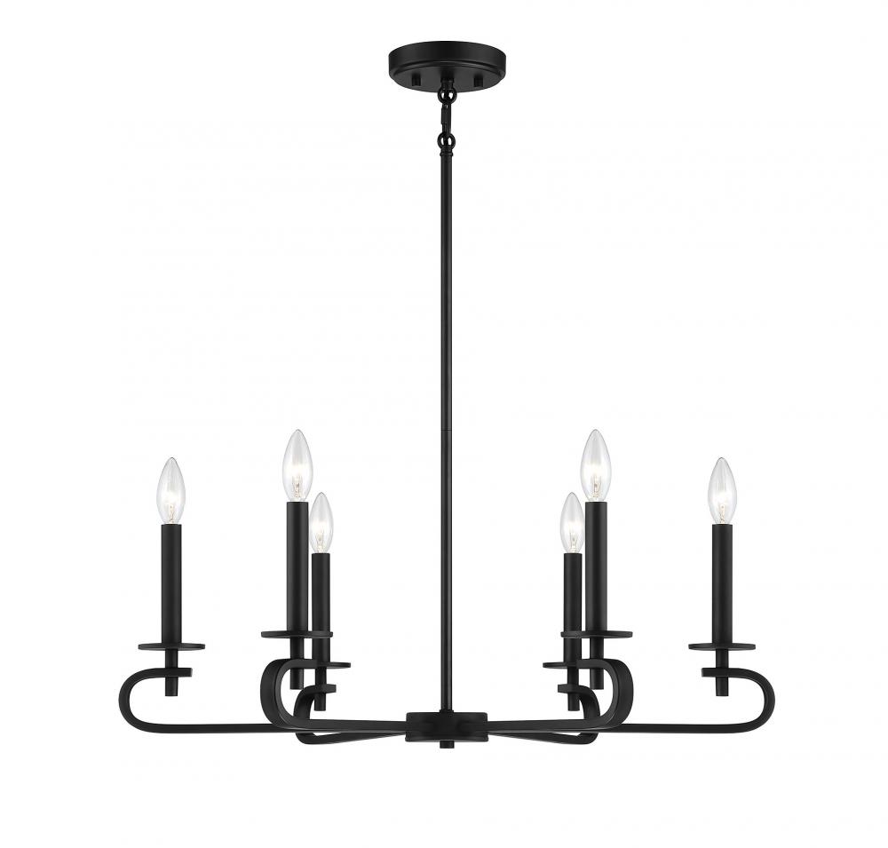 Torino 6-Light Chandelier in 
Matte Black