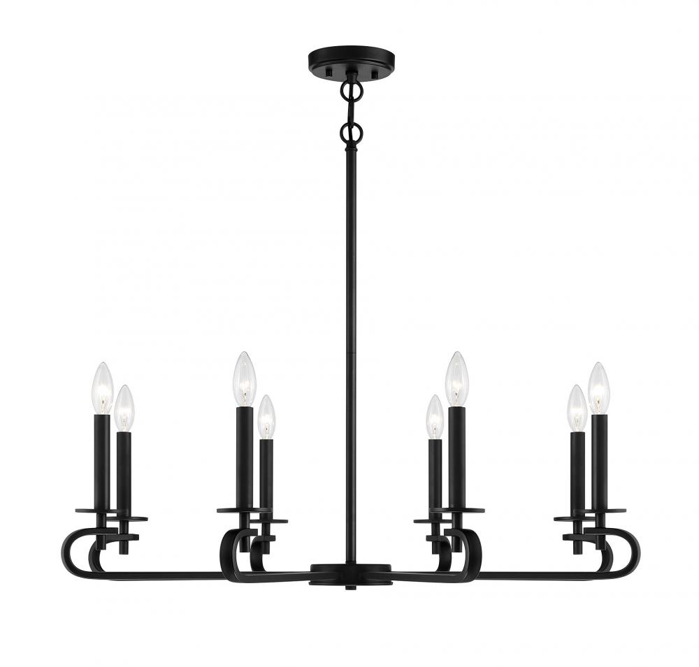 Torino 8-Light Chandelier in Matte Black
