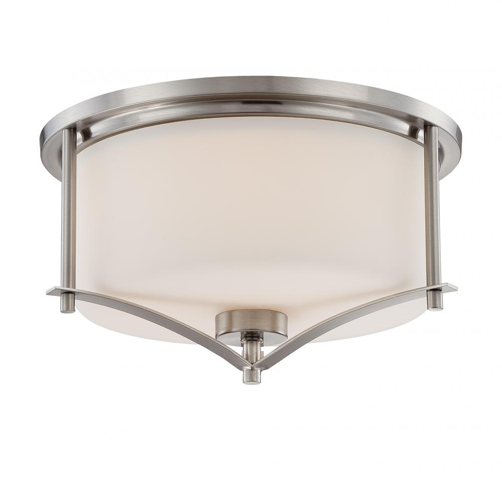 Colton 2-Light Ceiling Light in Satin Nickel