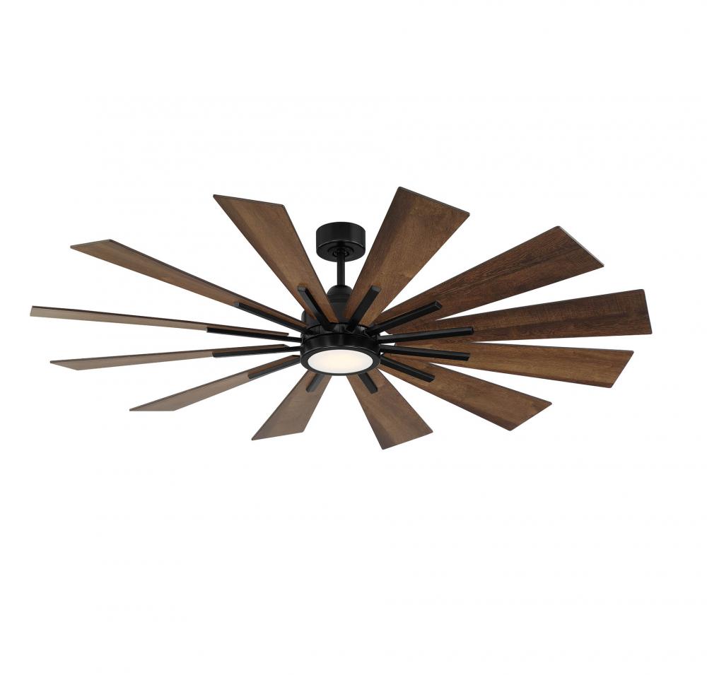 Farmhouse 60" LED Ceiling Fan in Matte Black