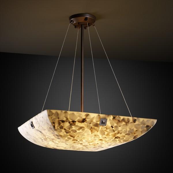 24" Pendant Bowl w/ Concentric Squares Finials