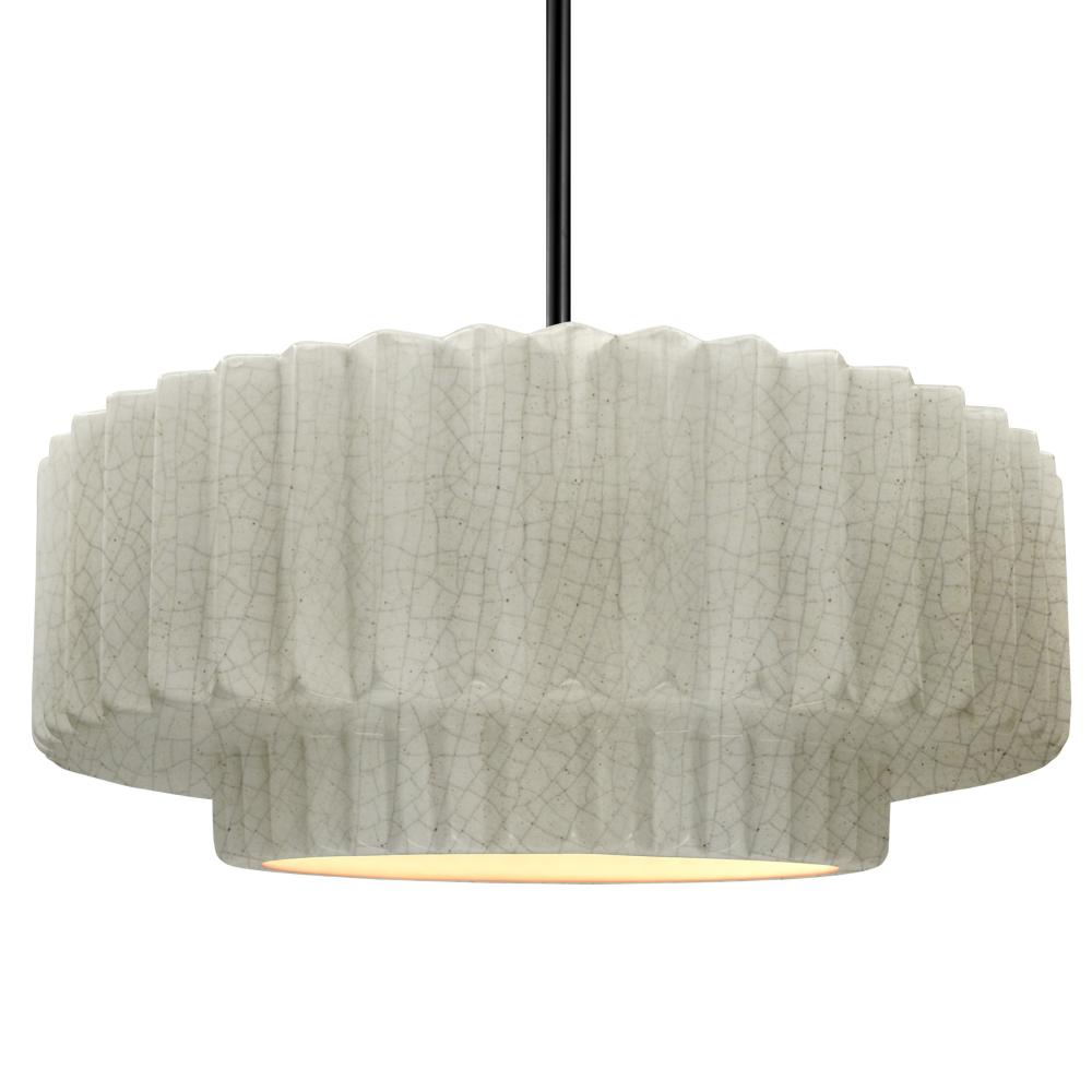 Large Tier Pleated 1-Light Pendant