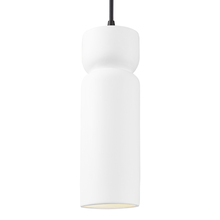 Justice Design Group CER-6510-WHT-MBLK-BKCD - Tall Hourglass Pendant