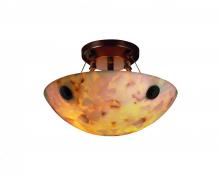 Justice Design Group ALR-9650-25-DBRZ-F5-LED-2000 - 14" Semi-Flush Bowl w/ Finials