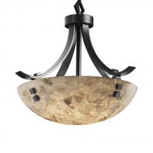 Justice Design Group ALR-9751-35-MBLK-F1-LED-3000 - 18" Pendant Bowl - Flat Bars w/ Finials
