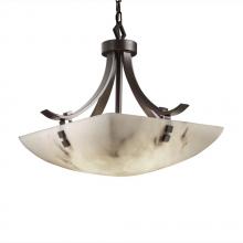 Justice Design Group FAL-9751-25-DBRZ-F3-LED-3000 - 18" Pendant Bowl - Flat Bars w/ Finials