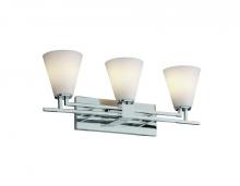 Justice Design Group FSN-8703-40-OPAL-MBLK - Aero 3-Light Bath Bar