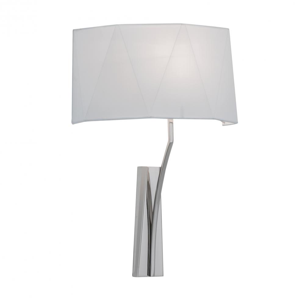 Diamond Wide Wall Sconce - Polished Nickel with Black Shade