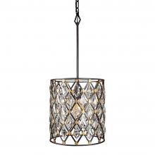 Varaluz 345P01CBHG - Windsor 1-Lt Crystal Pendant - Carbon/Havana Gold
