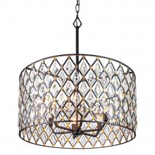 Varaluz 345P06CBHG - Windsor 6-Lt Crystal Pendant - Carbon/Havana Gold