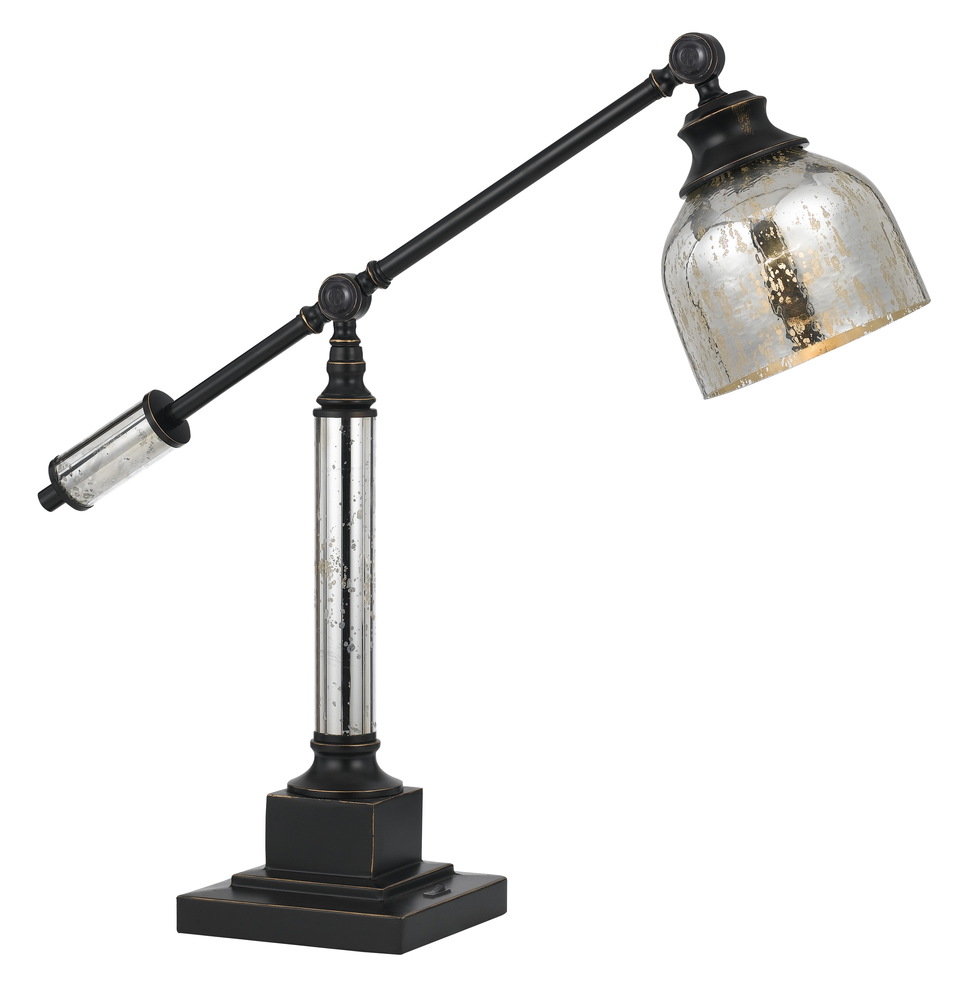 60W Metal Desk Lamp W/Gls Shd