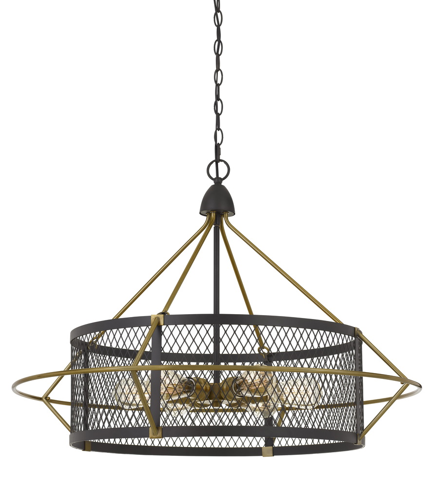 60W X 6 Caserta Metal Chandelier With Mesh Shade (Edison Bulbs Not included)