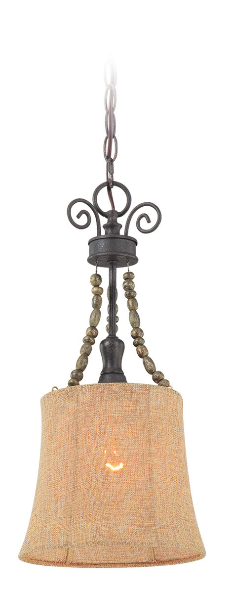 Quincy 1 Light Mini Pendant in Seville Iron