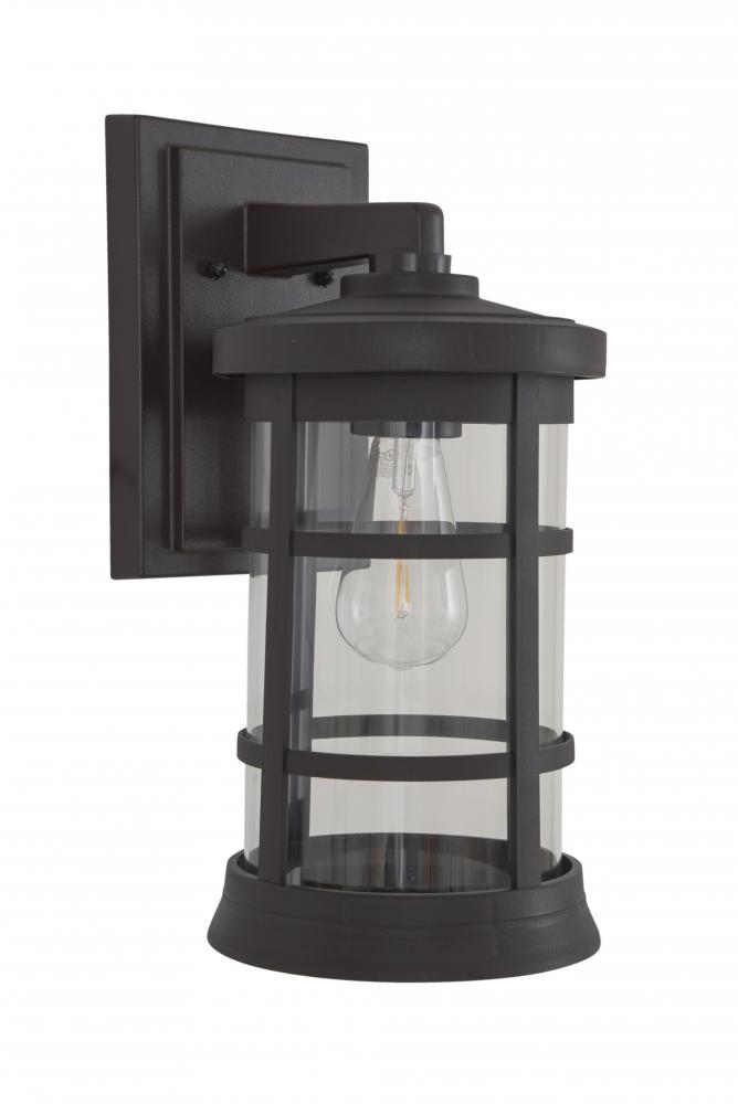 Resilience Large Outdoor Lantern in Bronze, Clear Lens