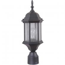 Craftmade Z295-TB-CS - Hex Style Cast 1 Light Medium Outdoor Post Mount in Textured Black (Clear Seeded Glass)