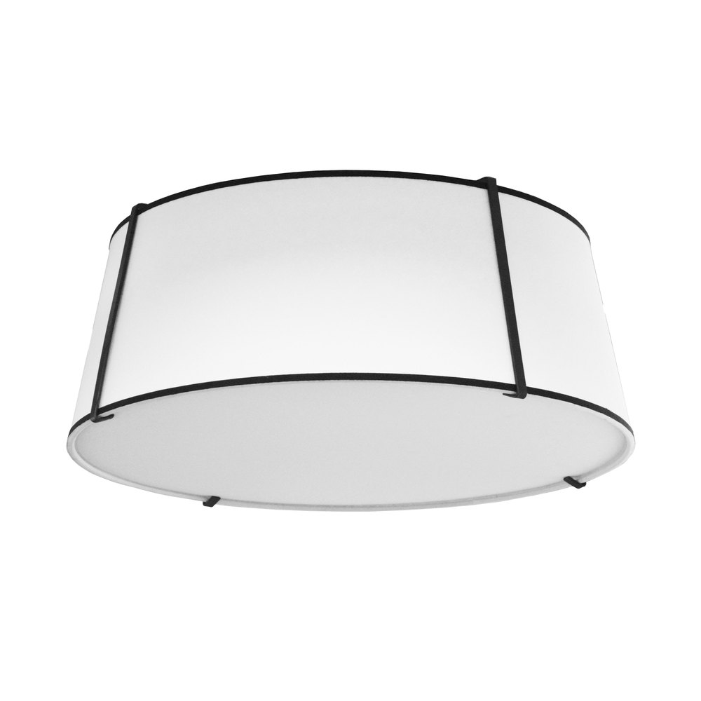 4LT Trapezoid Flush Mount, MB with WH Shade