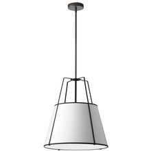 Dainolite TRA-1P-BK-WH - 1LT Trapezoid Pendant, MB with WH Shade