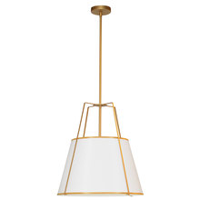 Dainolite TRA-331P-GLD-WH - 3LT Trapezoid Pendant, GLD with WH Shade