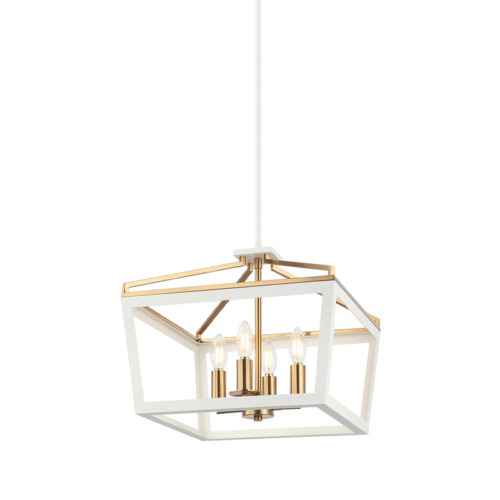 Mavonshire White + Aged Gold Brass Chandelier