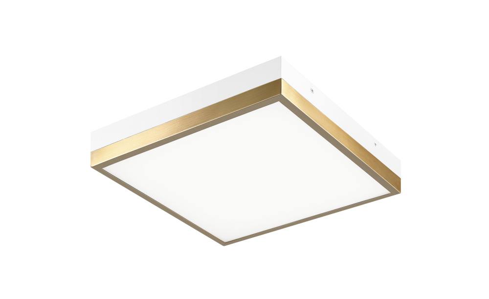 Tux White + Aged Gold Brass Flush Mounts