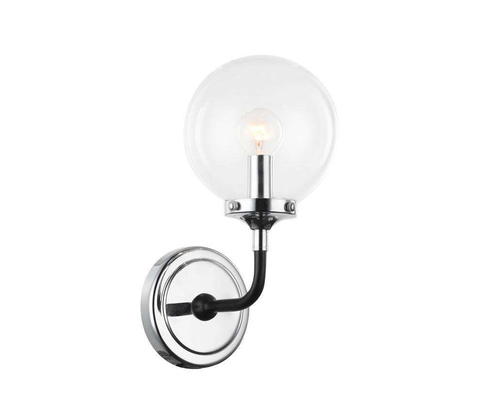 Particles Black and Chrome Wall Sconce