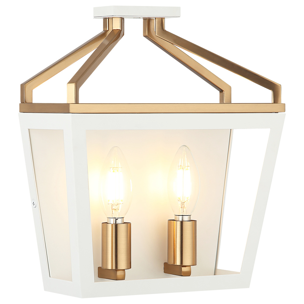 Mavonshire White + Aged Gold Brass Wall Sconce