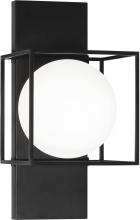 Matteo Lighting S03811BK - Squircle Black Wall Sconce