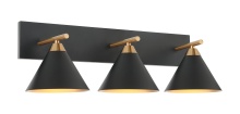 Matteo Lighting S10603MB - Bliss Aged Gold Brass + Matte Black Wall Sconce