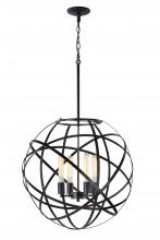 Matteo Lighting C57804BK - Atom Black Chandelier