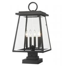 Z-Lite 521PHBS-SQPM-BK - 4 Light Outdoor Pier Mounted Fixture