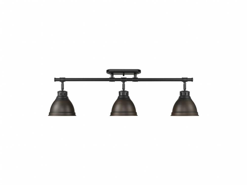 Shepard 3-Light Flush Mount in Modern Brass with Matte White