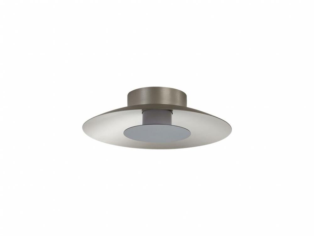 Luma LED Flush Mount - 12" in Sand Nickel with Graphite Shade