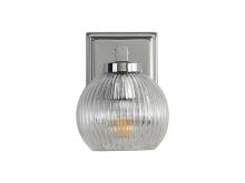 Golden Canada 3094-BA1 CH-RIB - Elliott 1-Light Vanity Light in Chrome with Ribbed Clear Shade