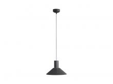 Golden Canada 3133-P13 FB-GY - Faroe 13" LED Pendant in Flecked Black/Grey